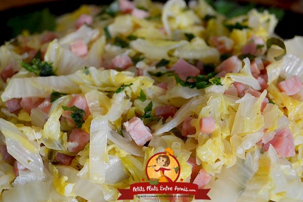 Recette de chou chinois au jambon fumé