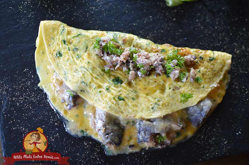 Cuisson omelette aux sardines