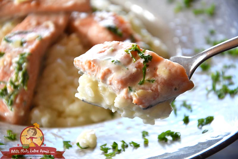 Cuisson risotto à la truite et au parmesan