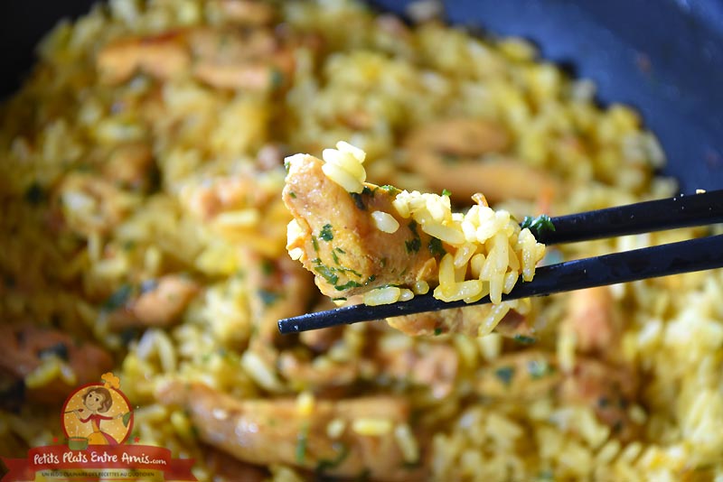 Cuisson riz au poulet sauce soja