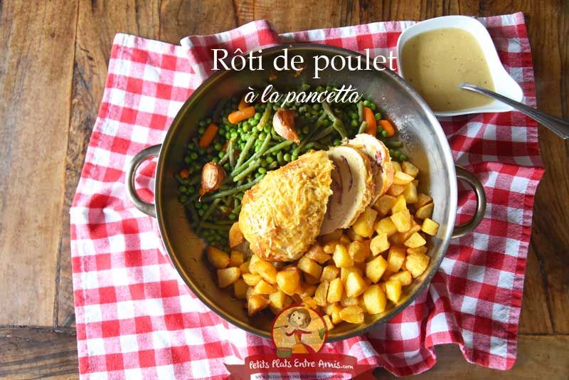 Rôti de poulet à la pancetta