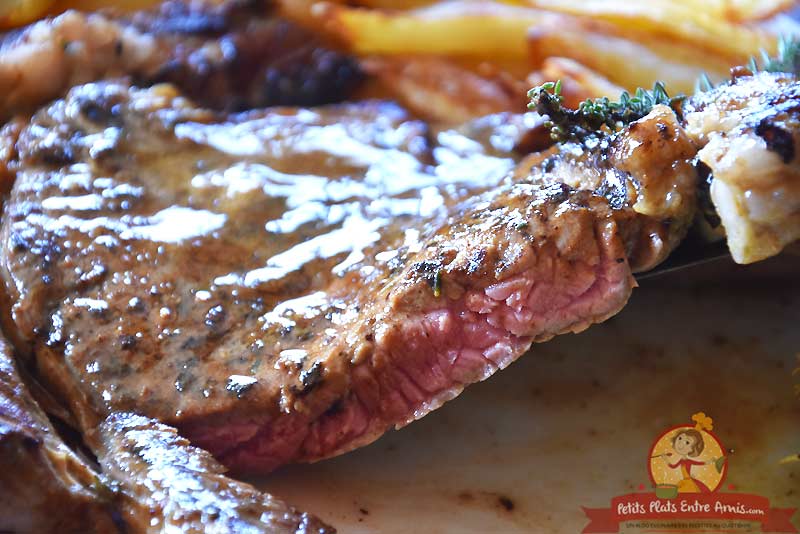 Cuisson entrecôte grillée à la moutarde et au miel